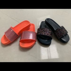 Girls Size 11 Crewcuts beach slides